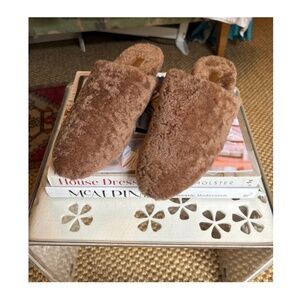 VINCE Gaia Shearling Lamb Fur Mules
